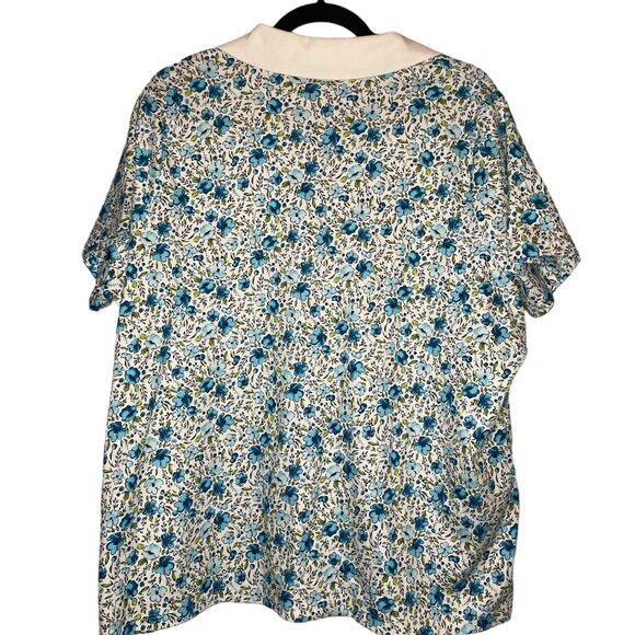 Women's Plus 2x Lands End Floral Polo (028) - Picture 2 of 4